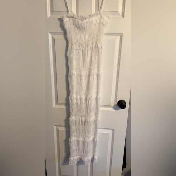 Commense White Ruffle Smocked Dress - Picture 3 of 3